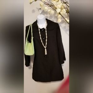 Le Suit Womens Jacket Coat Sz 8 Black Button up